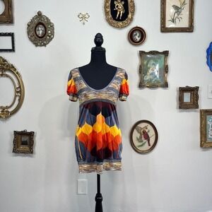 Vintage Y2K Custo Barcelona Psychedelic Print Mini Dress